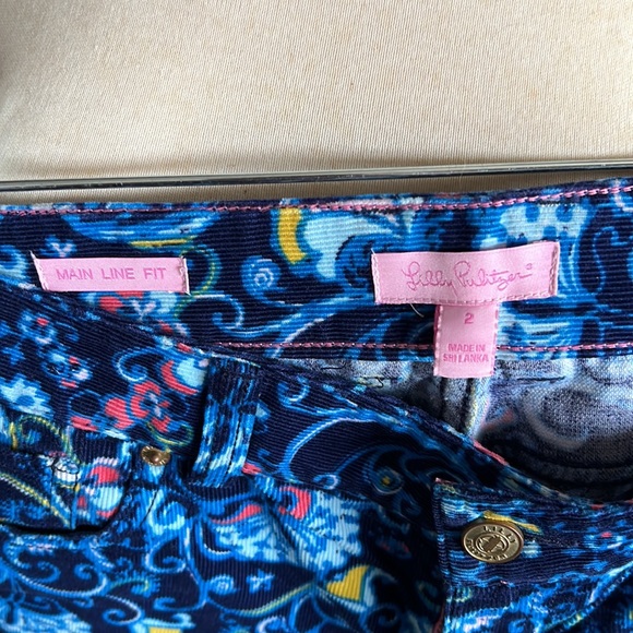 Lily Pulitzer patterned corduroy pants, size 2 - Picture 3 of 3